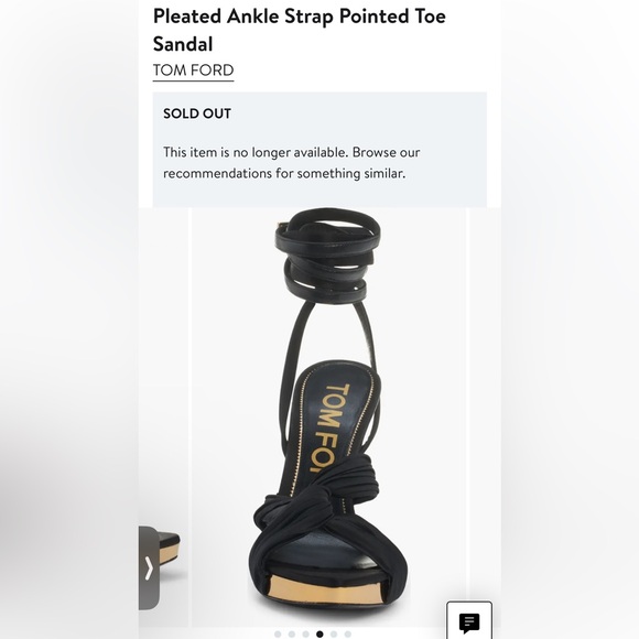 TOM FORD Pleated Satin Ankle-Wrap Platform Sandals - Black Size 37 NWT - Picture 9 of 17